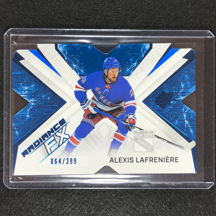 2022-23 Spx Nhl Alexis Lafreniere Radiance Fx Veteran Blue 64/399