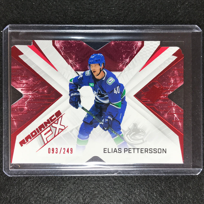 2022-23 Spx Nhl Elias Pettersson Radiance Fx Veteran Red 93/249