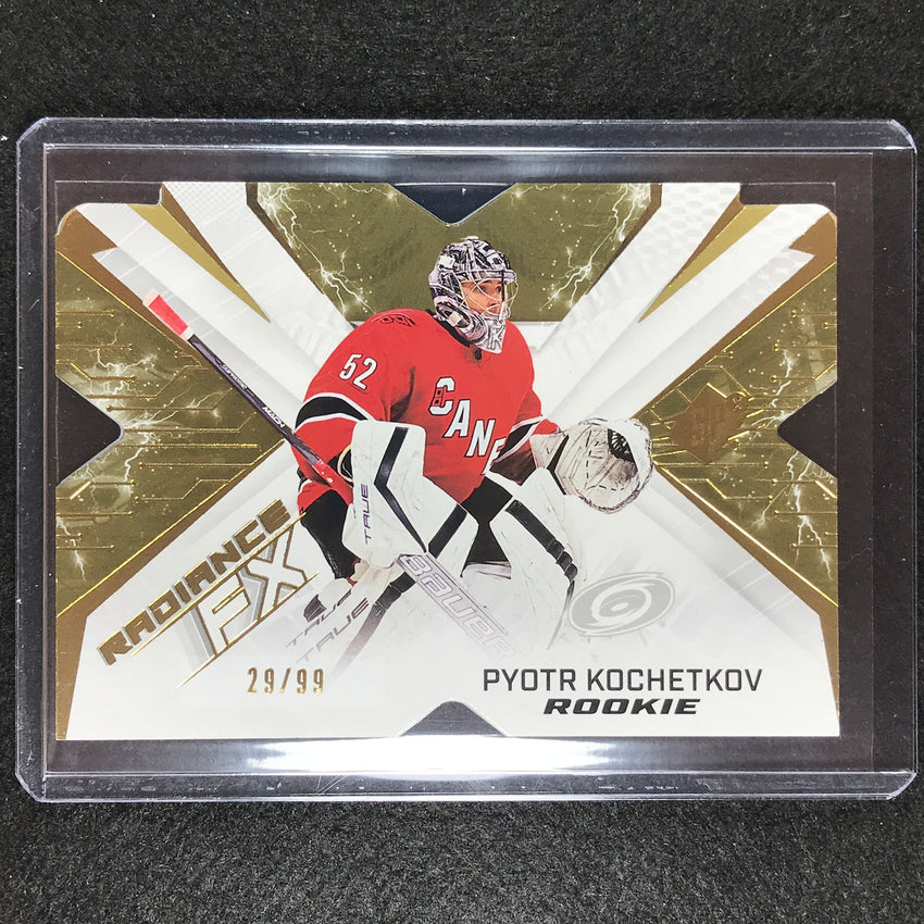 2022-23 Spx Nhl Pyotr Kochetkov Radiance Fx Rookie Gold 29/99
