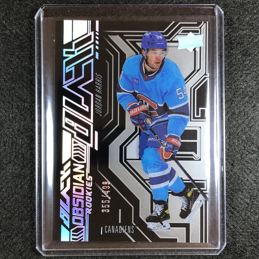 2022-23 Spx Nhl Jordan Harris Ud Black Obsidian Rookie Base 355/499