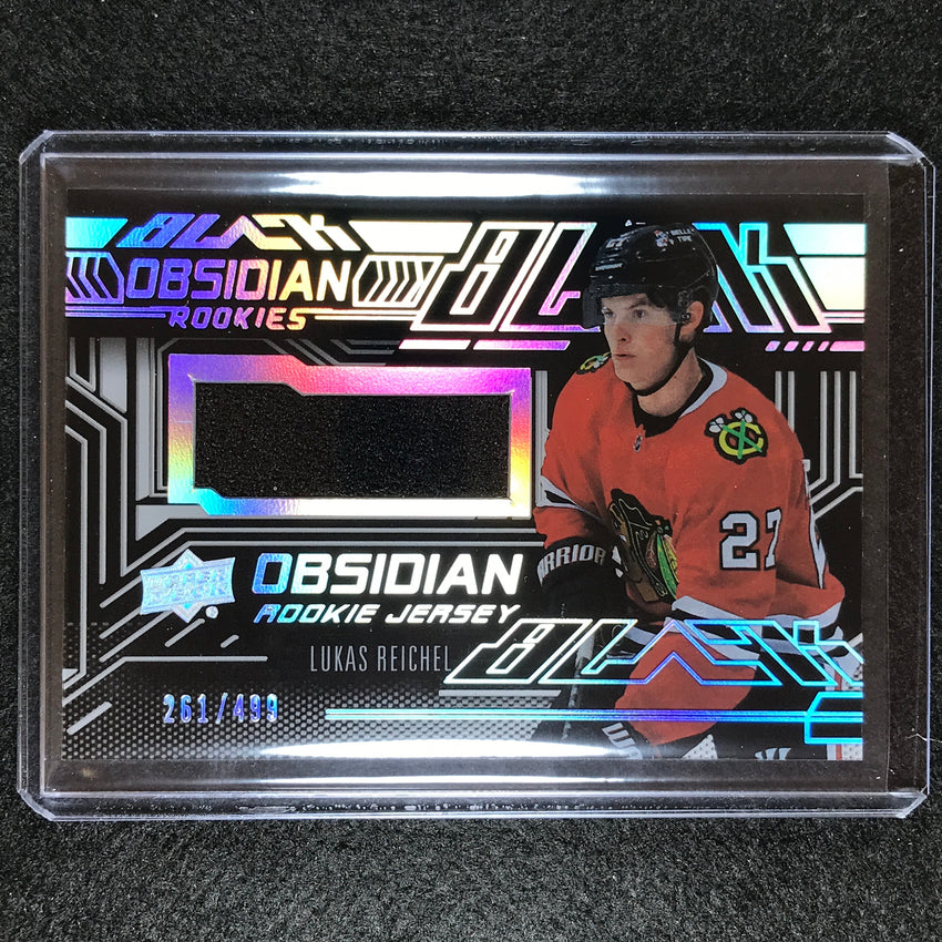 2022-23 Spx Nhl Lukas Reichel Ud Black Obsidian Rookie Jersey 261/499