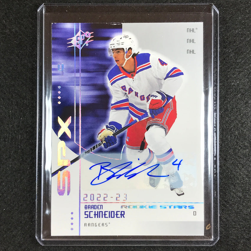2022-23 Spx Nhl Braden Schneider 2002-03 Retro Rookie Stars Auto No 86