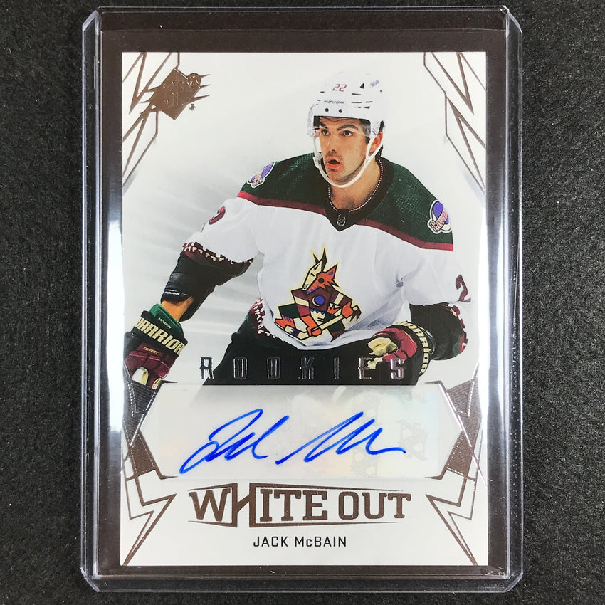 2022-23 SPx NHL JACK MCBAIN White Out Rookie Auto Base #JM
