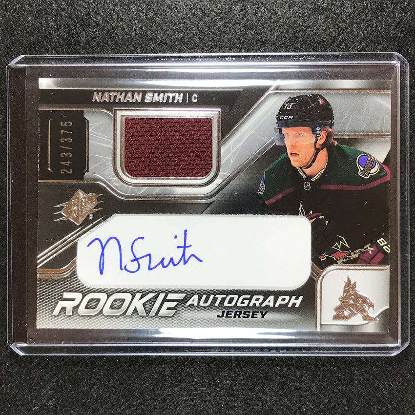 2022-23 Spx Nhl Nathan Smith Rookie Jersey Auto Base 243/375