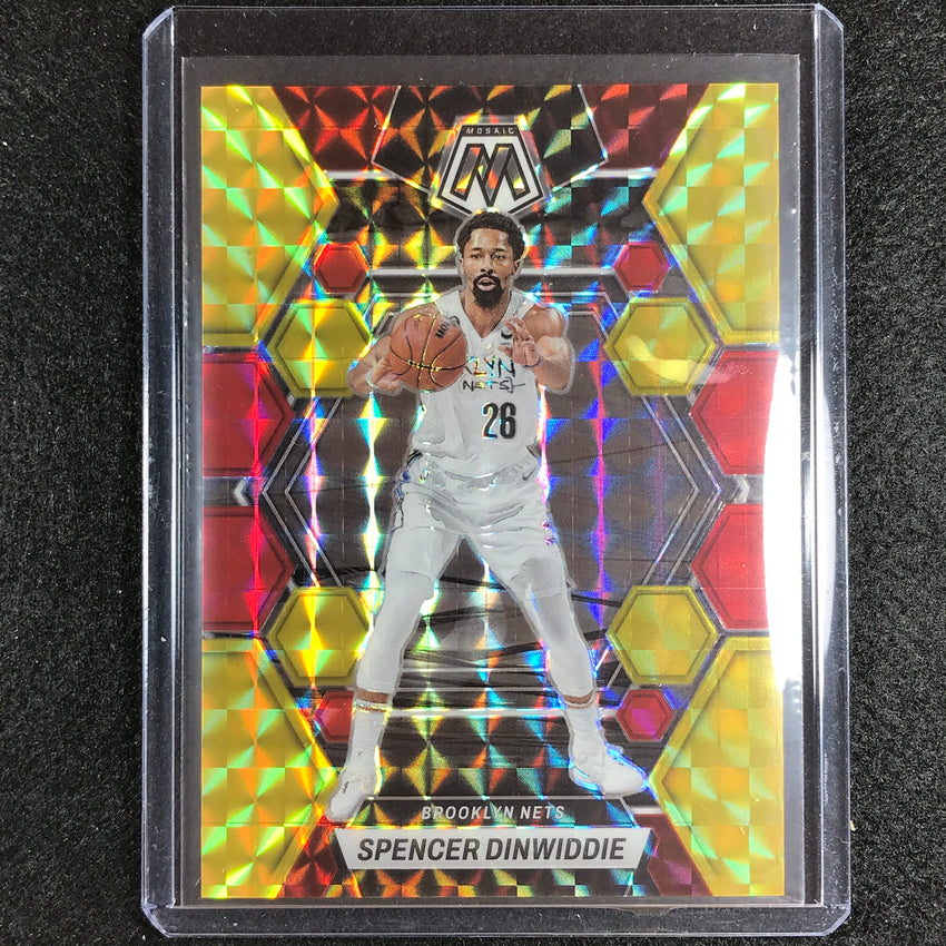 2022-23 Mosaic Spencer Dinwiddie Choice Fusion Red And Yellow 17/88 No 16