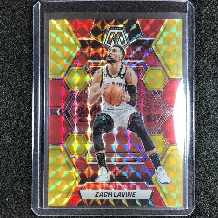 2022-23 Mosaic Zach Lavine Choice Fusion Red And Yellow 72/88 No 20