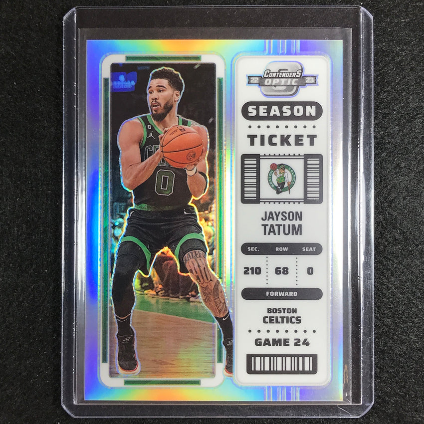 2022-23 Contenders Optic Jayson Tatum Season Ticket Silver Prizm No 18