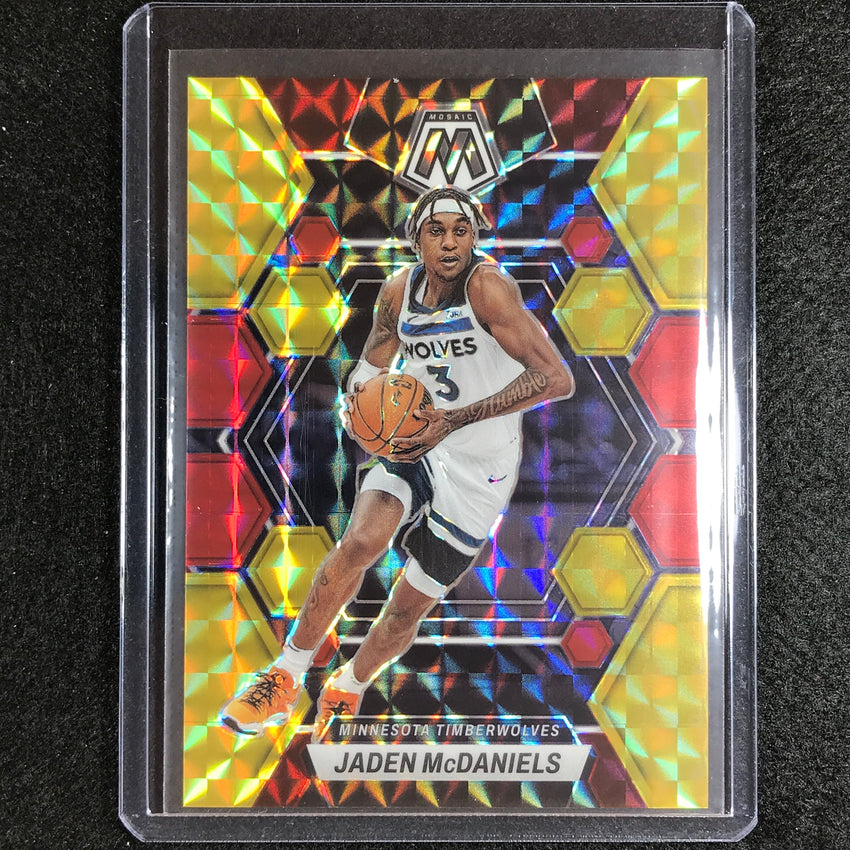 2022-23 Mosaic Jaden Mcdaniels Choice Fusion Red And Yellow 85/88 No 58