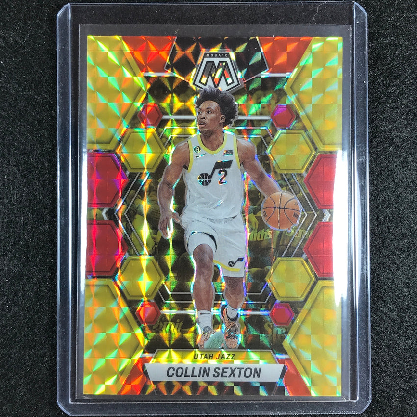 2022-23 Mosaic COLLIN SEXTON Choice Fusion Red and Yellow 37/88 #69