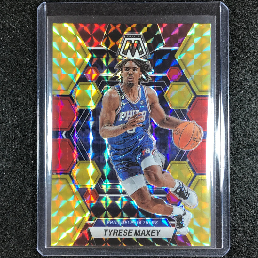 2022-23 Mosaic Tyrese Maxey Choice Fusion Red And Yellow 40/88 No 89