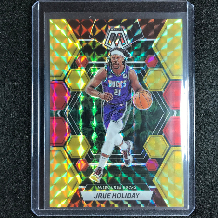 2022-23 Mosaic Jrue Holiday Choice Fusion Red And Yellow 10/88 No 158