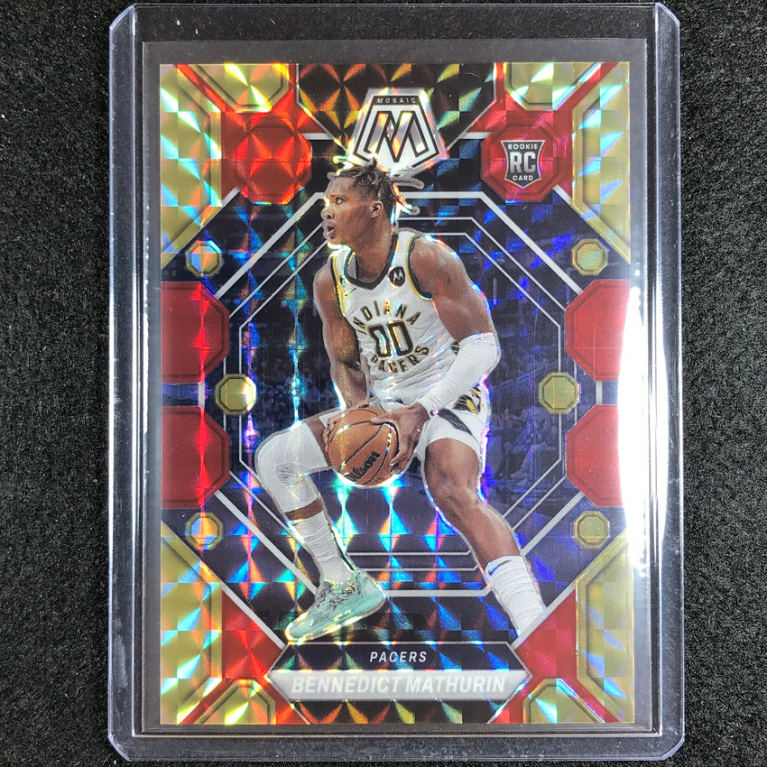 2022-23 Mosaic Bennedict Mathurin Rookie Choice Fusion Red And Yellow 24/88 No 210