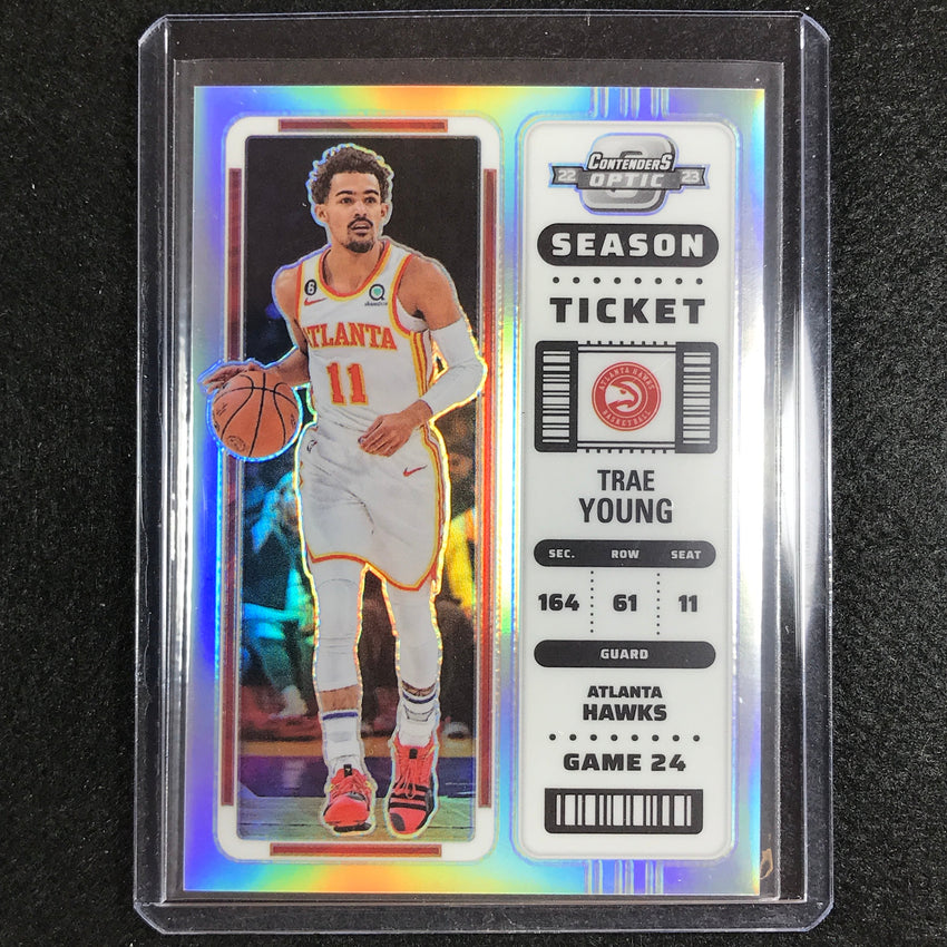 2022-23 Contenders Optic TRAE YOUNG Season Ticket Silver Prizm #31