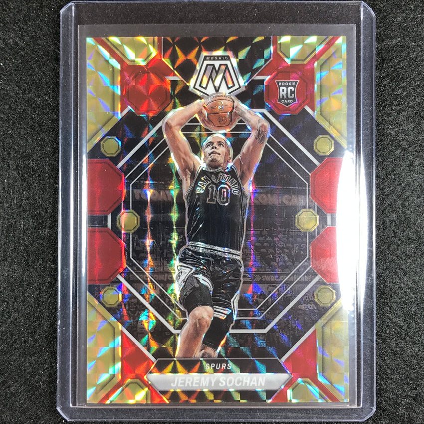 2022-23 Mosaic Jeremy Sochan Rookie Choice Fusion Red And Yellow 45/88 No 226
