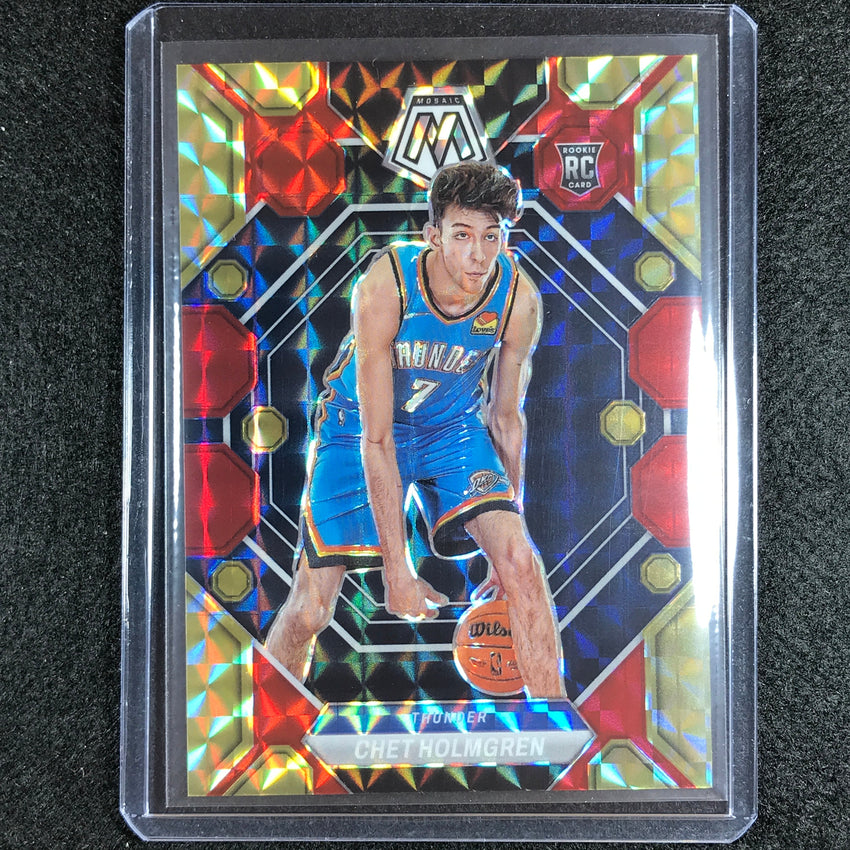 2022-23 Mosaic Chet Holmgren Rookie Choice Fusion Red And Yellow 14/88 No 236