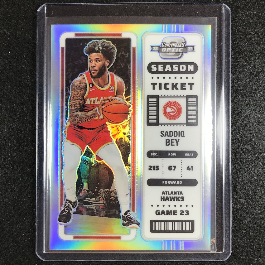 2022-23 Contenders Optic SADDIQ BEY Season Ticket Silver Prizm #38