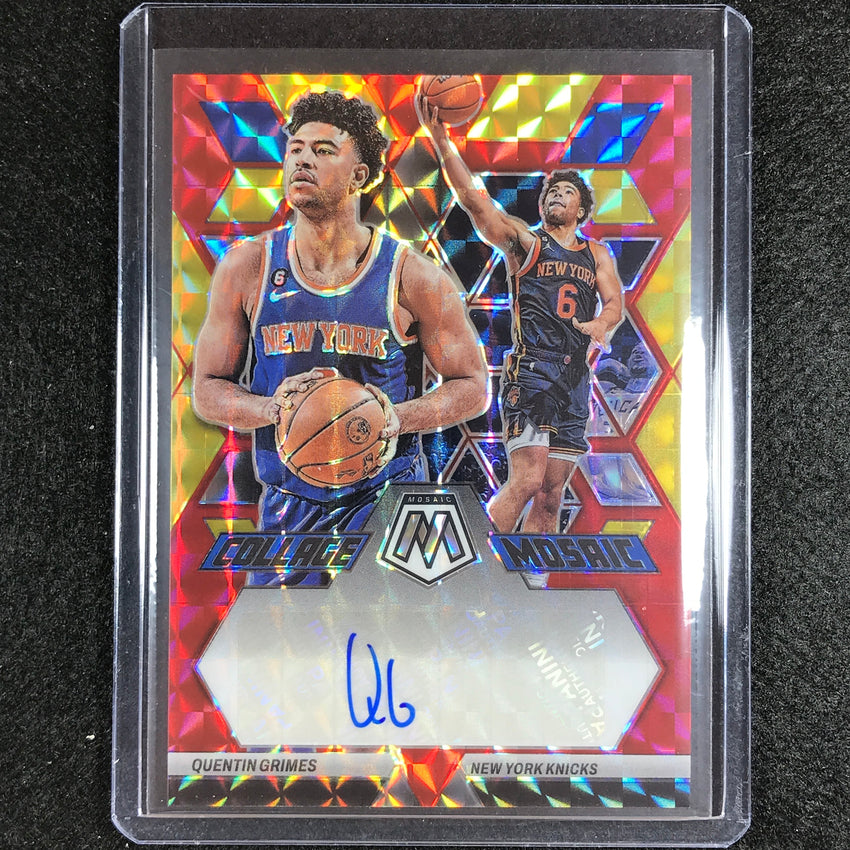 2022-23 Mosaic Quentin Grimes Collage Choice Red And Yellow Auto No Que