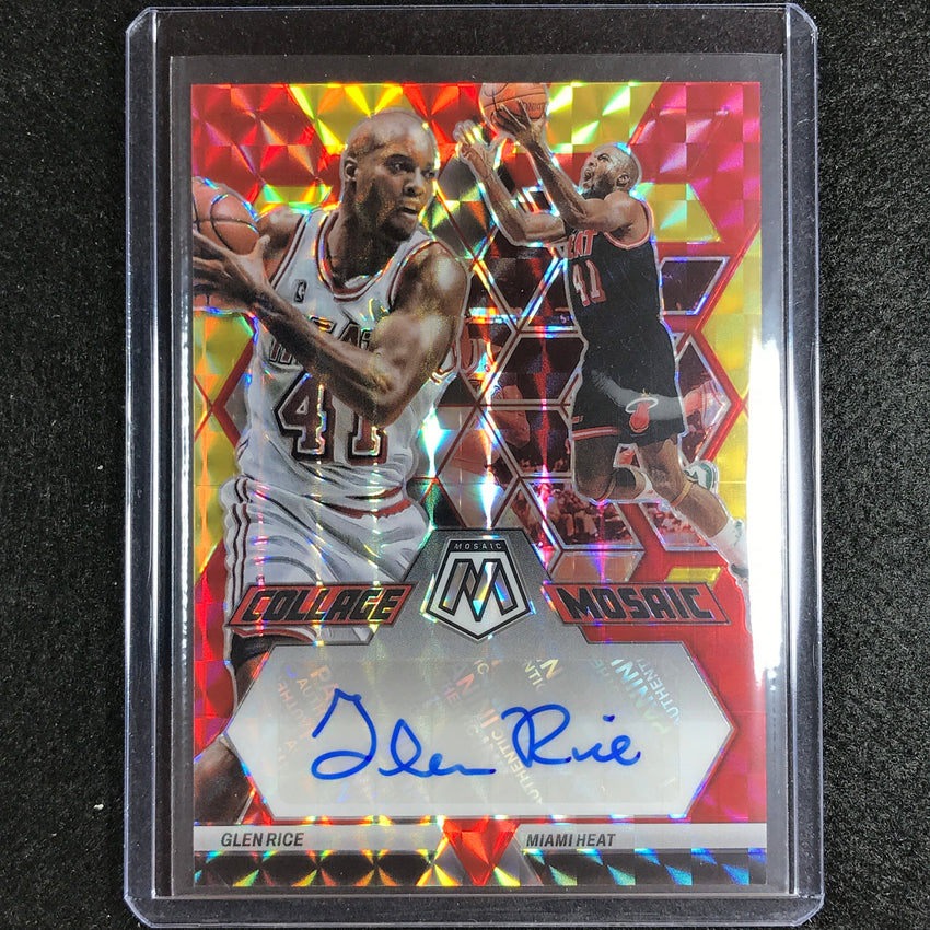 2022-23 Mosaic Glen Rice Collage Choice Red And Yellow Auto No Ric