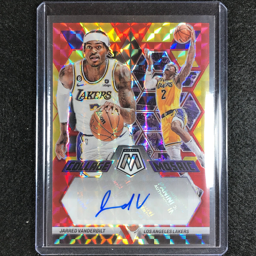 2022-23 Mosaic Jarred Vanderbilt Collage Choice Red And Yellow Auto No Van