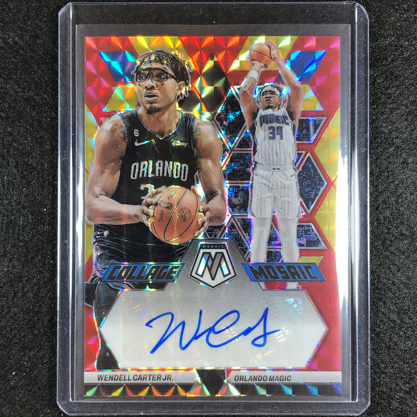 2022-23 Mosaic Wendell Carter Jr. Collage Choice Red And Yellow Auto No Wcj