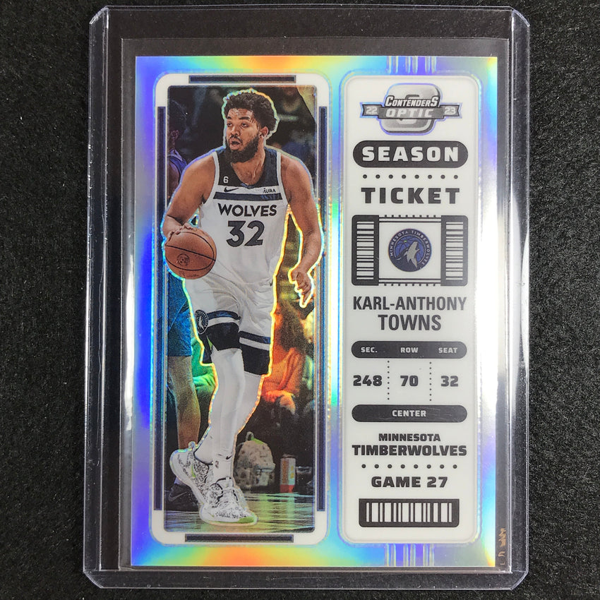 2022-23 Contenders Optic KARL-ANTHONY TOWNS Season Ticket Silver Prizm #45