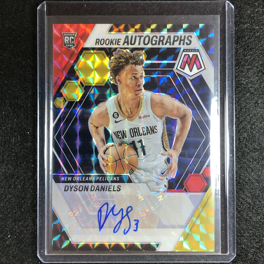 2022-23 Mosaic Dyson Daniels Rookie Autographs Choice Red And Yellow Auto No Dan