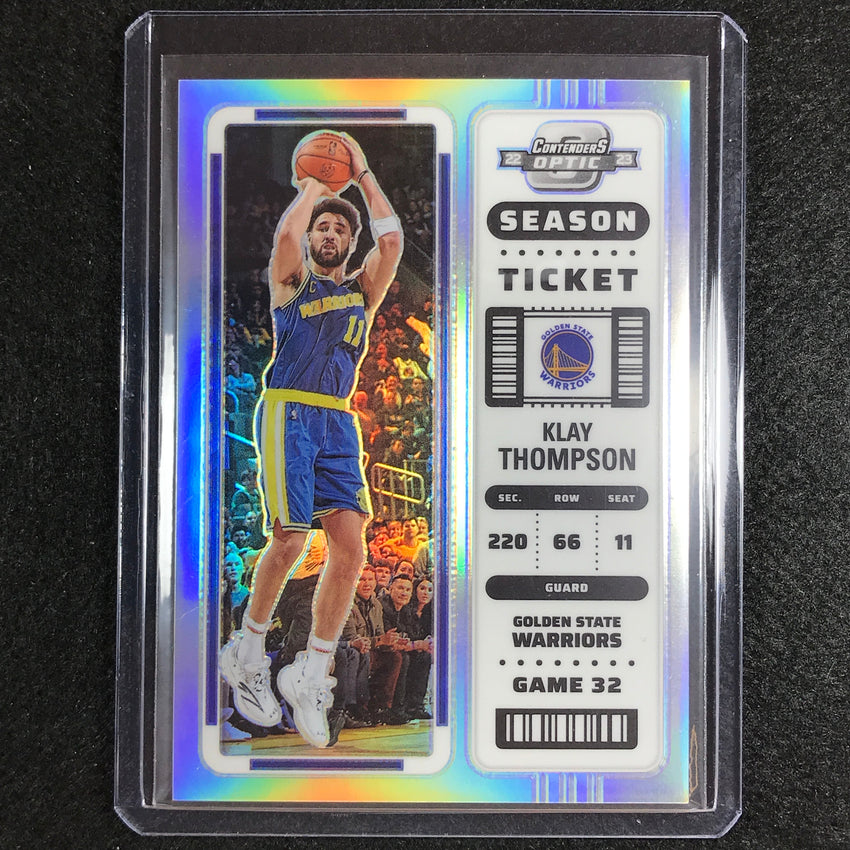 2022-23 Contenders Optic Klay Thompson Season Ticket Silver Prizm No 51