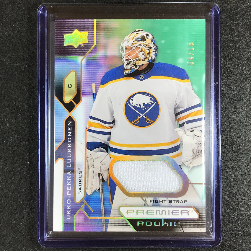 2021-22 Premier Nhl Ukko-pekka Luukkonen Rookie Jersey Relic Fight Strap 4/15