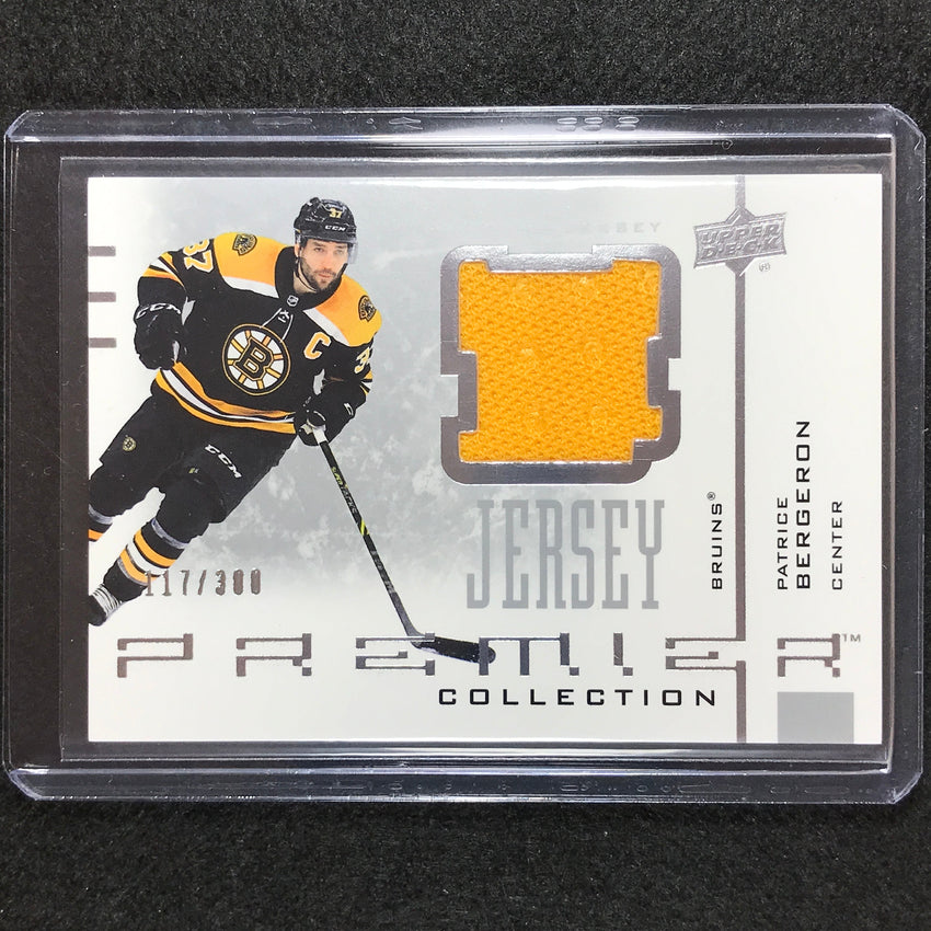 2021-22 Premier Nhl Patrice Bergeron 20th Anniversary Jersey Relic 117/300