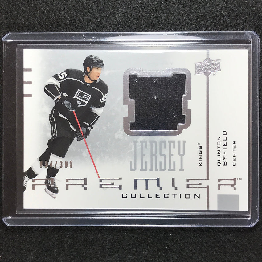 2021-22 Premier Nhl Quinton Byfield 20th Anniversary Jersey Relic 34/300