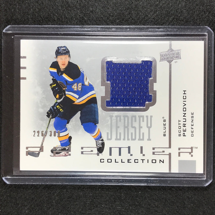 2021-22 Premier Nhl Scott Perunovich 20th Anniversary Jersey Relic 226/300