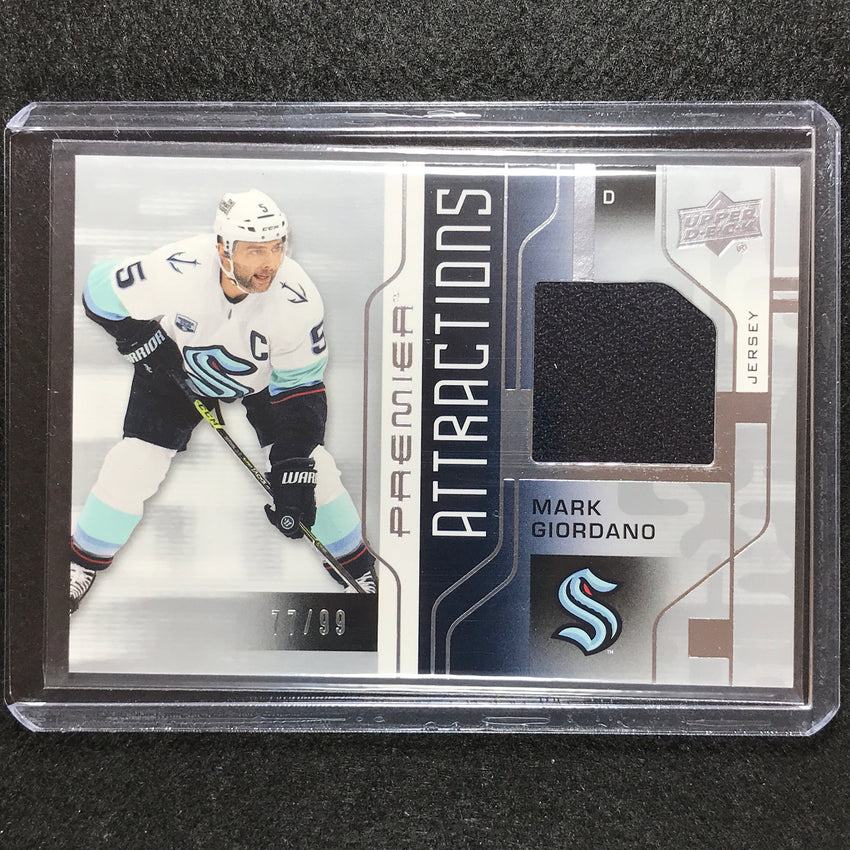 2021-22 Premier Nhl Mark Giordano Premier Attractions Jersey Base 77/99