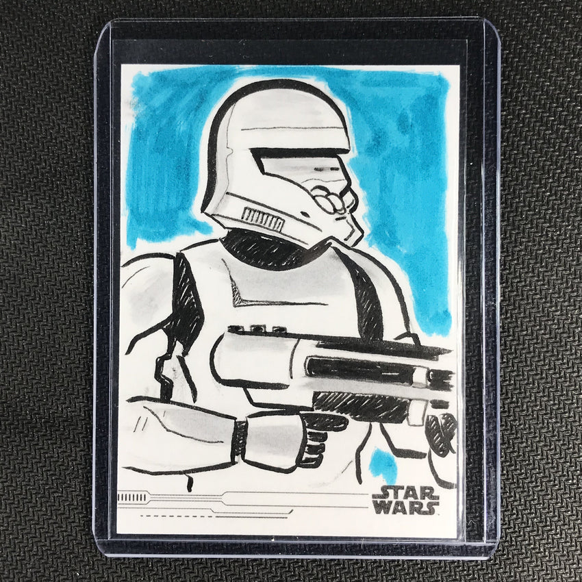 2019 Topps Star Wars Rise Of Skywalker Stormtrooper Sketch Card 1/1 Cosley-Cherry Collectables