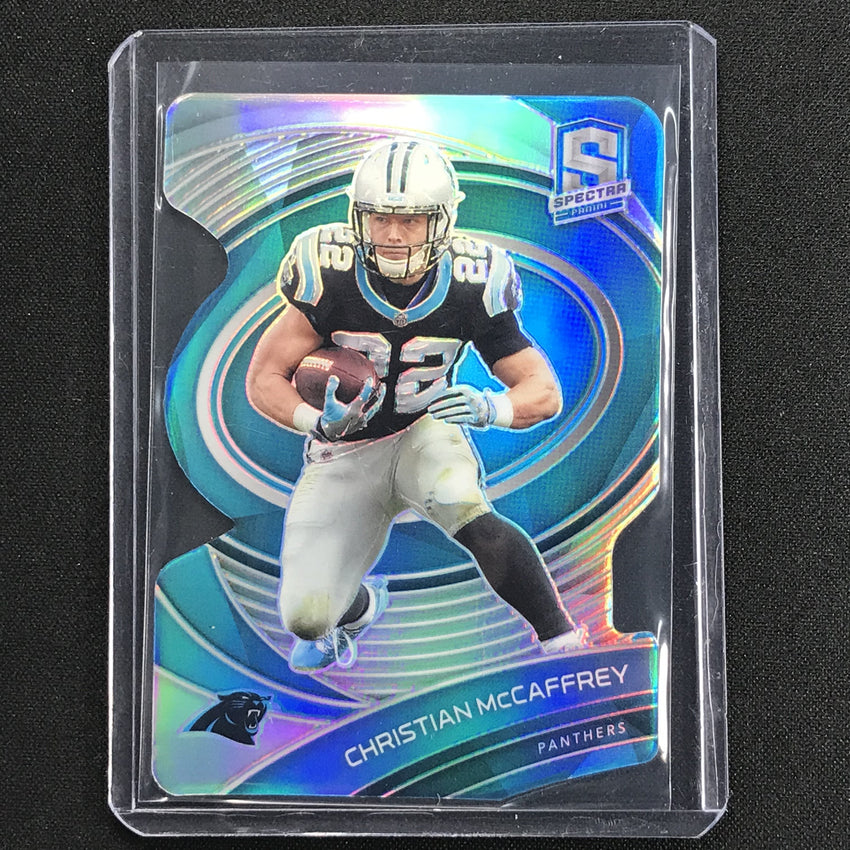 2021 Spectra Christian Mccaffrey Die-cut Neon Blue 16/50