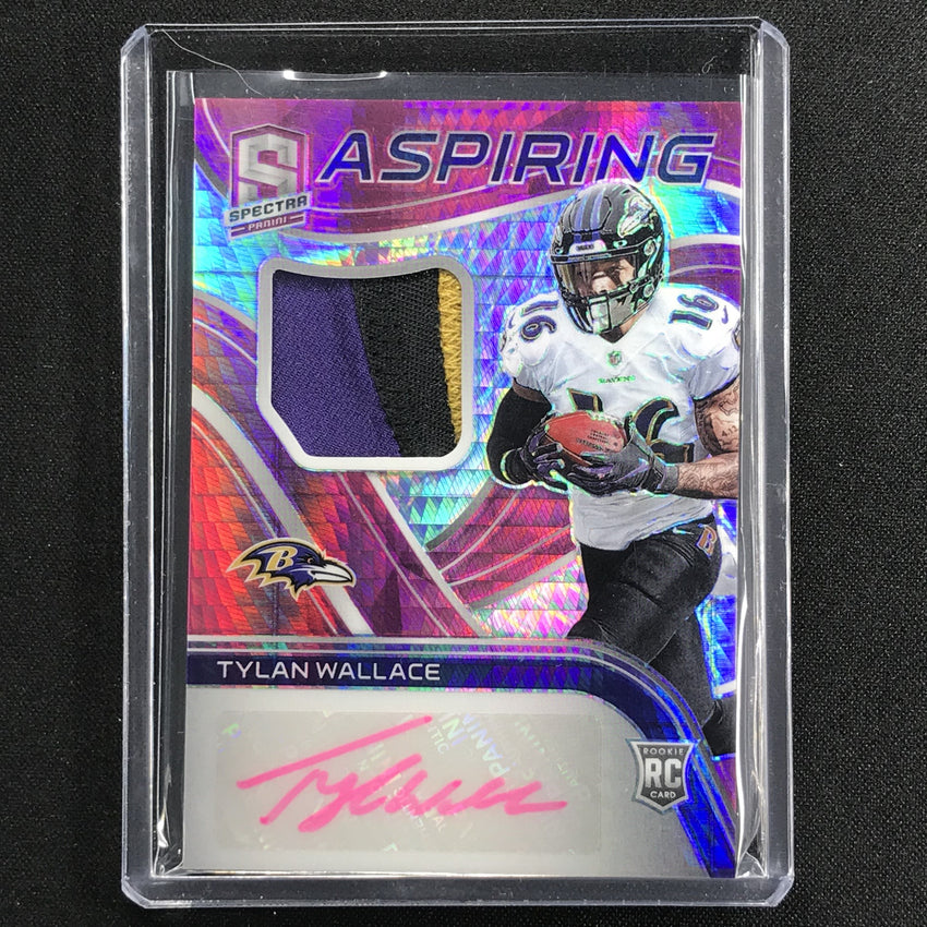 2021 Spectra Tylan Wallace Aspiring Rookie Patch Auto Neon Pink 3/25