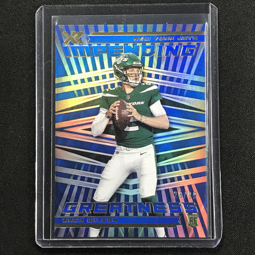 2021 Xr Zach Wilson Impending Greatness Rookie Blue 26/99