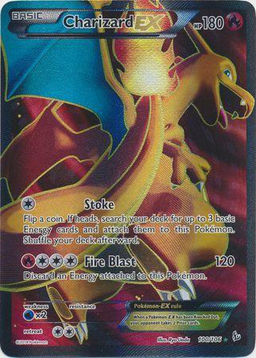 FULL ART Charizard EX - 100/106 - Ultra Rare - Flashfire Cherry Collectables FULL ART Charizard EX - 100/106 - Ultra Rare - Flashfire Cherry Collectables