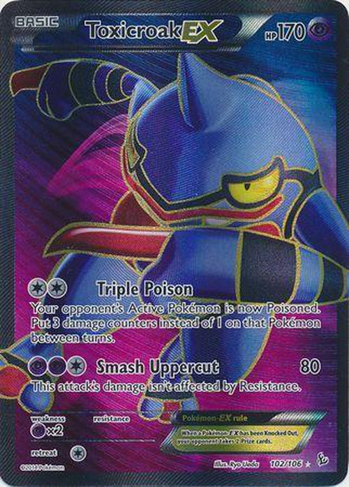 Toxicroak EX - 102/106 - Full Art Ultra Rare - Flashfire-Cherry Collectables