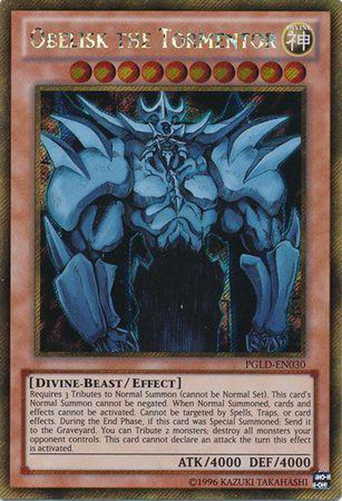 Obelisk the Tormentor - PGLD-EN030 - Gold Secret Rare Unlimited-Cherry Collectables