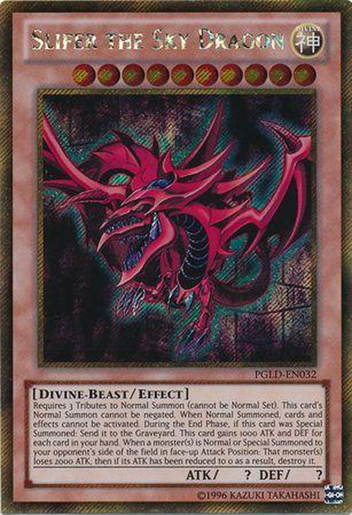 Slifer the Sky Dragon - PGLD-EN032 - Gold Secret Rare Unlimited-Cherry Collectables
