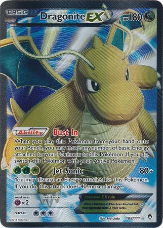 Dragonite EX - 108/111 - Full Art Ultra Rare - Furious Fists-Cherry Collectables
