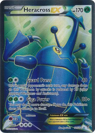 Heracross EX - 105/111 - Full Art Ultra Rare - Furious Fists-Cherry Collectables