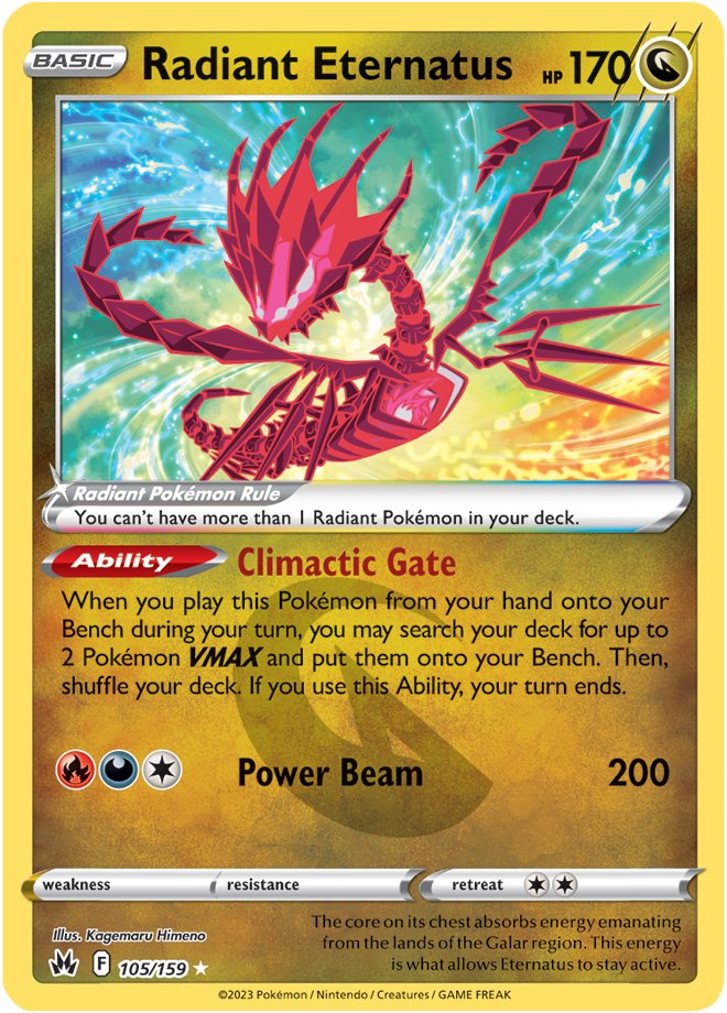 rare crown zenith cards Radiant Eternatus - 105/159