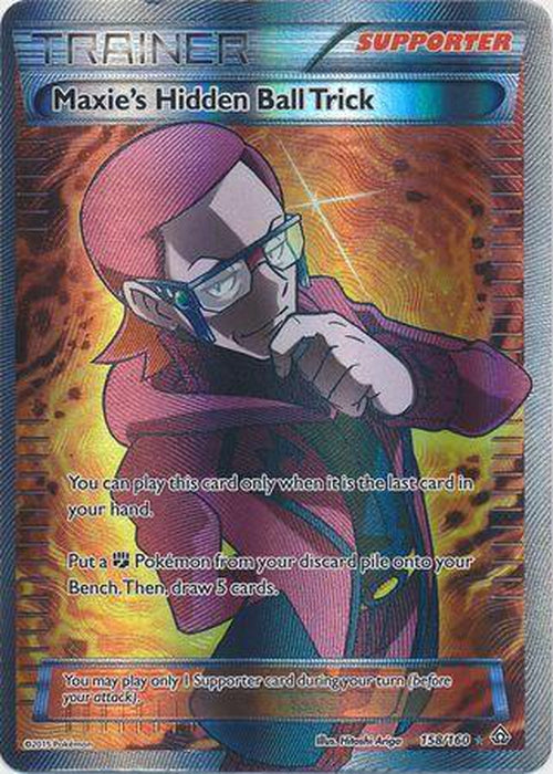Maxie's Hidden Ball Trick - 158/160 - Full Art Ultra Rare - Primal Clash-Cherry Collectables