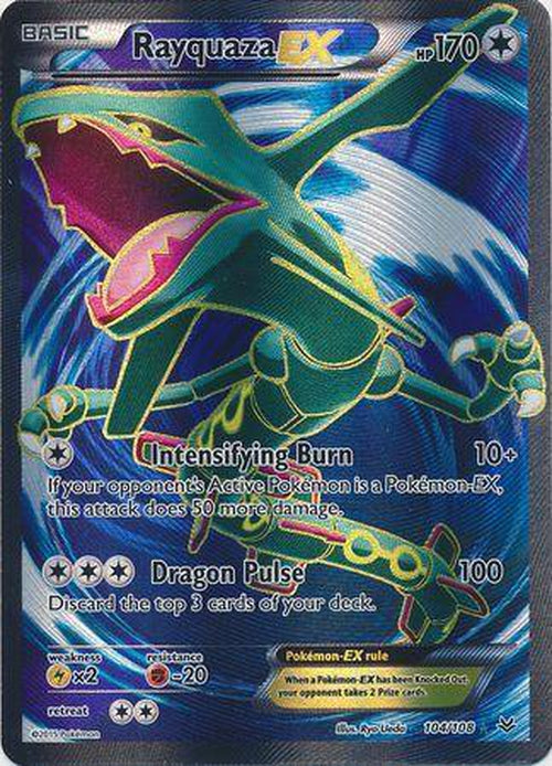 Rayquaza EX - 104/108 - Full Art Ultra Rare - Roaring Skies-Cherry Collectables