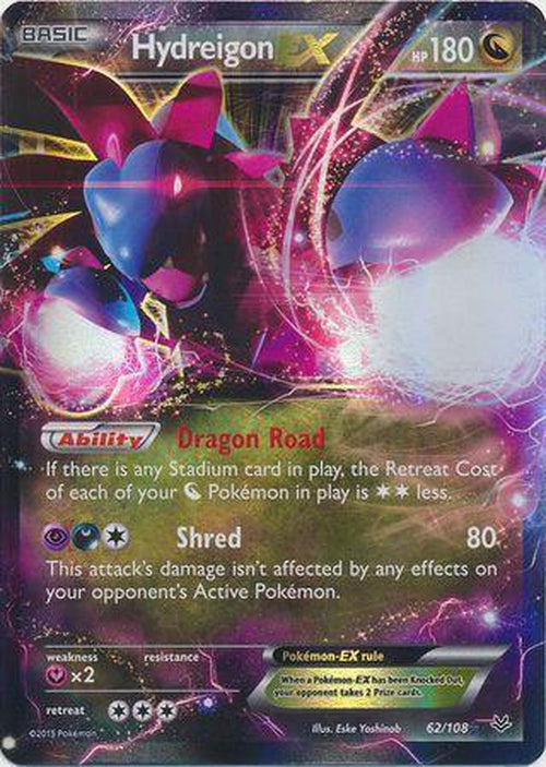 Hydreigon EX - 62/108 - Ultra Rare - Roaring Skies-Cherry Collectables