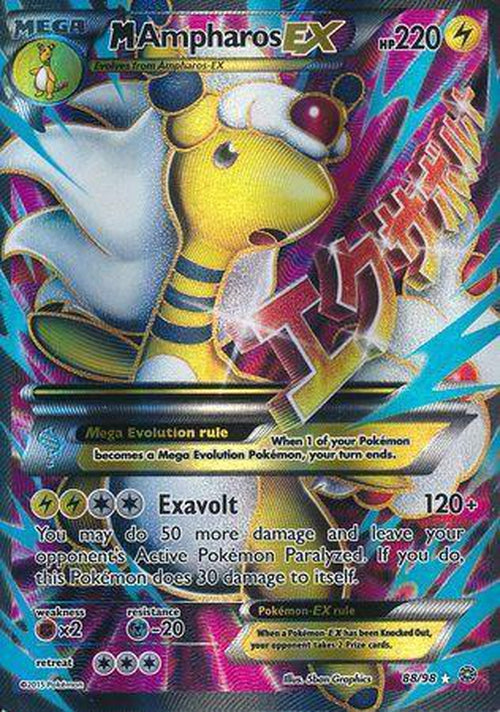 Mega M Ampharos EX - 88/98 - Full Art Ultra Rare - Ancient Origins-Cherry Collectables