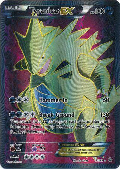 Tyranitar EX - 91/98 - Full Art Ultra Rare - Ancient Origins-Cherry Collectables