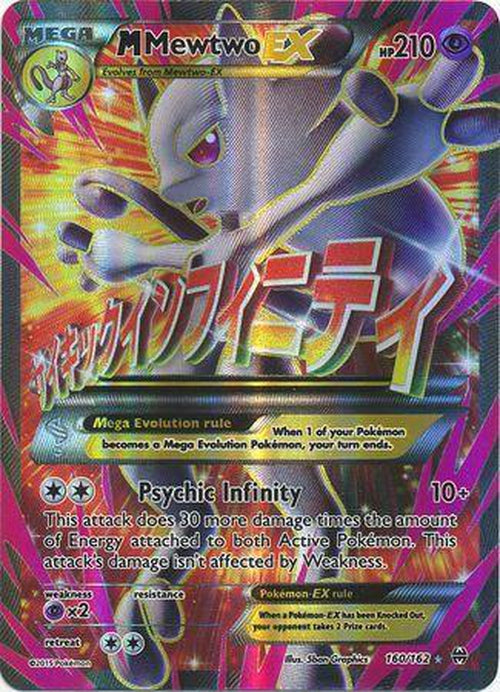 Mega M Mewtwo EX - 160/162 - Full Art Ultra Rare - Breakthrough Cherry Collectables Mega M Mewtwo EX - 160/162 - Full Art Ultra Rare - Breakthrough Cherry Collectables