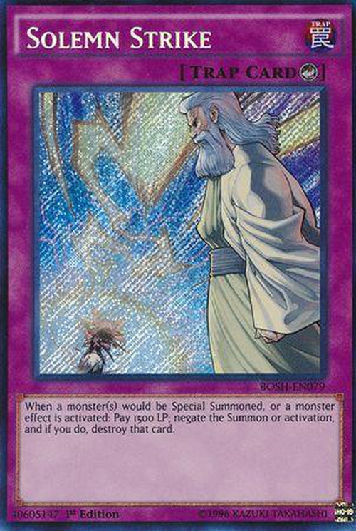 Solemn Strike - BOSH-EN079 - Secret Rare 1st Edition-Cherry Collectables